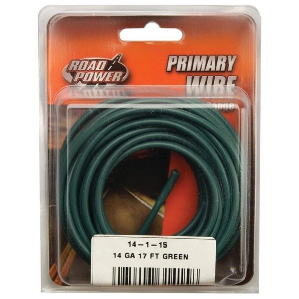 Cci 56421933 Primary Wire, 14 ga Wire, 60 VDC, Copper Conductor, Green Sheath 56421933/14-1-15